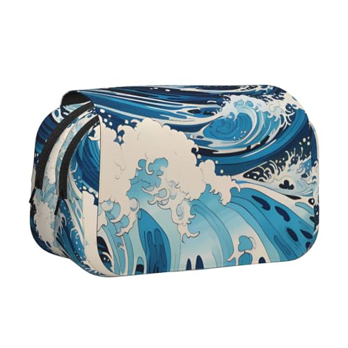 BOAIHH Ukiyo-e Stil Waves Double Clamshell Stifteetui Vollbreite Druck Geeignet für Skizzieren, Reisen und Schule BOAIHH Ukiyo-e Stil Waves Double Clamshell Stifteetui Vollbreite Druck Geeignet für Skizzieren, Reisen und Schule von BOAIHH