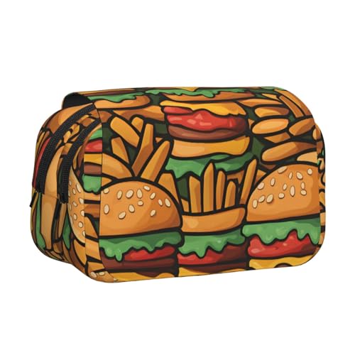 BOAIHH Viele niedliche Burger-Federmäppchen, Doppel-Klappetui, volle Breite, geeignet zum Skizzieren, Reisen und für die Schule BOAIHH Viele niedliche Burger-Federmäppchen, Doppel-Klappetui, volle Breite, geeignet zum Skizzieren, Reisen und für die Schule von BOAIHH