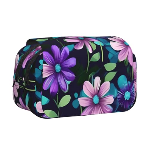 BOAIHH Violettes Camellia Doppel-Klapp-Federmäppchen, volle Breite, geeignet für Skizzieren, Reisen und Schule von BOAIHH