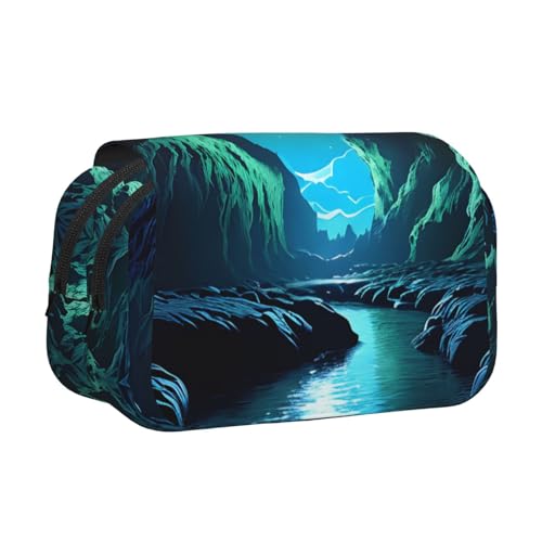 BOAIHH Water Moon Cave Doppel-Klappetui mit durchgehendem Druck, geeignet für Skizzieren, Reisen und Schule BOAIHH Water Moon Cave Doppel-Klappetui mit durchgehendem Druck, geeignet für Skizzieren, Reisen und Schule von BOAIHH