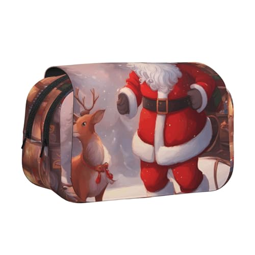 BOAIHH Winter-Weihnachtsmann-Federmäppchen, doppeltes Klappetui, volle Breite, geeignet für Skizzieren, Reisen und Schule BOAIHH Winter-Weihnachtsmann-Federmäppchen, doppeltes Klappetui, volle Breite, geeignet für Skizzieren, Reisen und Schule von BOAIHH