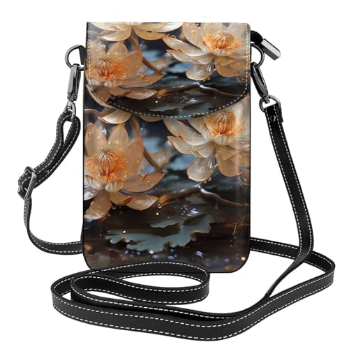 Bohemian White Lotus Multi Pocket Lightweight Shoulder Bag with Magnetic Closure Suitable for Travel and Daily Use von BOAIHH