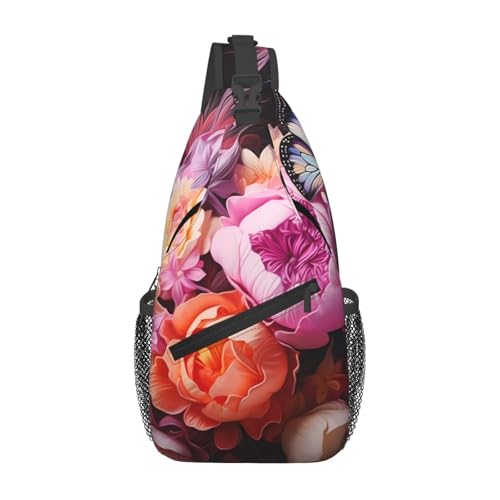 Butterflies and Fresh Bush Casual Crossbody Bag Durable Large Capacity Lightweight and Breathable Suitable for Various Outdoor Venues von BOAIHH