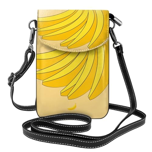 Cartoon Banana Multi Pocket Leichte Umhängetasche mit Magnetverschluss, geeignet für Reisen und den täglichen Gebrauch von BOAIHH