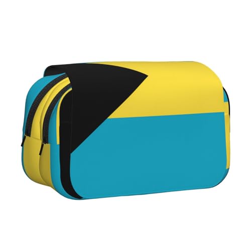 Doppel-Klapp-Federmäppchen, Motiv: Flagge der Bahamas, volle Breite, geeignet für Skizzieren, Reisen und Schule Doppel-Klapp-Federmäppchen, Motiv: Flagge der Bahamas, volle Breite, geeignet für Skizzieren, Reisen und Schule von BOAIHH