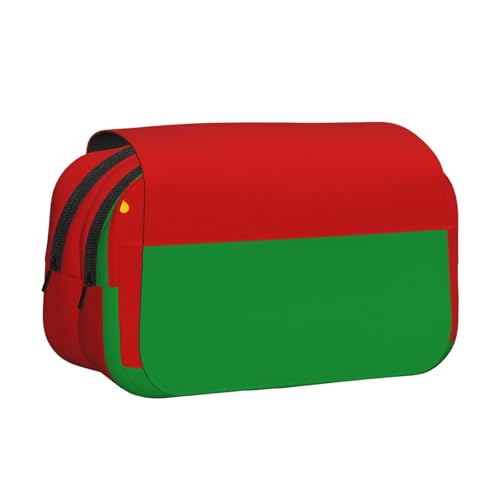 Doppel-Klapp-Federmäppchen, Motiv: Flagge von Belarus, volle Breite, geeignet für Skizzieren, Reisen und Schule von BOAIHH
