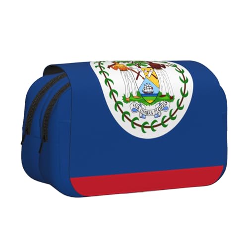 Doppel-Klappetui mit Belize-Flagge, Druck in voller Breite, geeignet für Skizzieren, Reisen und Schule Doppel-Klappetui mit Belize-Flagge, Druck in voller Breite, geeignet für Skizzieren, Reisen und Schule von BOAIHH