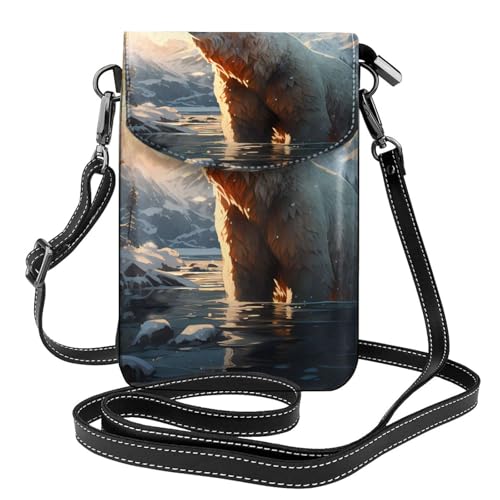 Eisbär im Winter Multi Pocket Leichte Umhängetasche mit Magnetverschluss Geeignet für Reisen und den täglichen Gebrauch von BOAIHH