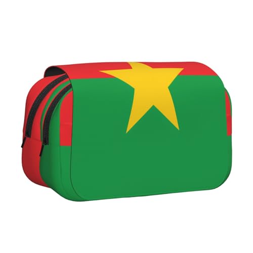 Faso Stifteetui, Motiv: Flagge von Burkina, doppeltes Klappetui, Druck in voller Breite, geeignet für Skizzieren, Reisen und Schule von BOAIHH