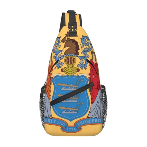 Flag of New Jersey Casual Crossbody Bag Durable Large Capacity Lightweight and Breathable Suitable for Various Outdoor Venues von BOAIHH
