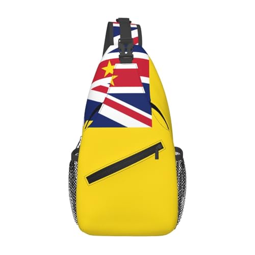 Flag of Niue Casual Crossbody Bag Durable Large Capacity Lightweight and Breathable Suitable for Various Outdoor Venues von BOAIHH