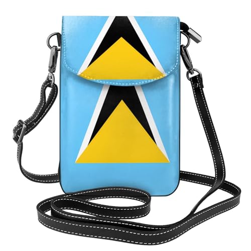 Flagge von St. Lucia Multi Pocket Leichte Umhängetasche mit Magnetverschluss Geeignet für Reisen und den täglichen Gebrauch von BOAIHH