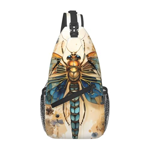 Goldene zarte Libelle auf gelbem Hintergrund, lässige Umhängetasche, langlebig, großes Fassungsvermögen, leicht und atmungsaktiv, geeignet für verschiedene Veranstaltungsorte im Freien von BOAIHH