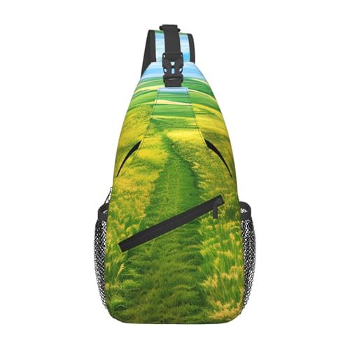 Grassland Paths Casual Crossbody Bag Durable Large Capacity Lightweight and Breathable Suitable for Various Outdoor Venues von BOAIHH