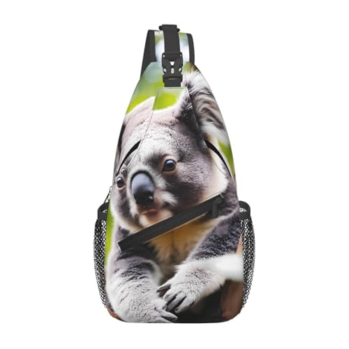 Happy Cute Koala Casual Crossbody Bag Durable Large Capacity Lightweight and Breathable Suitable for Various Outdoor Venues von BOAIHH