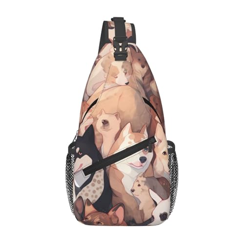 Hundebilder, lässige Umhängetasche, langlebig, großes Fassungsvermögen, leicht und atmungsaktiv, geeignet für verschiedene Veranstaltungsorte im Freien von BOAIHH