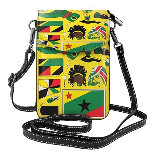 Jamaican Elements Multi Pocket Leichte Umhängetasche mit Magnetverschluss Geeignet für Reisen und den täglichen Gebrauch von BOAIHH