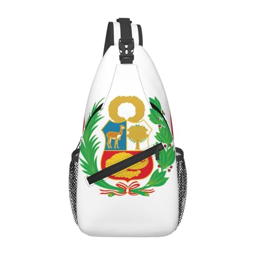 Lässige Umhängetasche mit Flagge von Peru, langlebig, großes Fassungsvermögen, leicht und atmungsaktiv, geeignet für verschiedene Veranstaltungsorte im Freien von BOAIHH