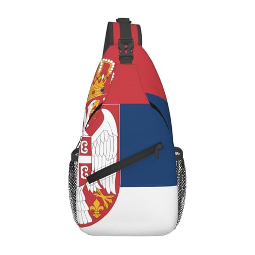 Lässige Umhängetasche mit Flagge von Serbien, langlebig, großes Fassungsvermögen, leicht und atmungsaktiv, geeignet für verschiedene Veranstaltungsorte im Freien von BOAIHH