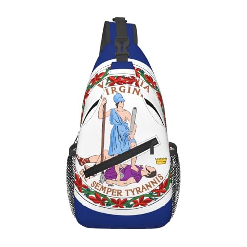 Lässige Umhängetasche mit Flagge von Virginia, langlebig, großes Fassungsvermögen, leicht und atmungsaktiv, geeignet für verschiedene Veranstaltungsorte im Freien von BOAIHH