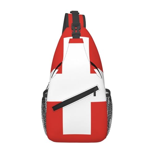 Lässige Umhängetasche mit Schweizer Flagge, langlebig, großes Fassungsvermögen, leicht und atmungsaktiv, geeignet für verschiedene Veranstaltungsorte im Freien von BOAIHH