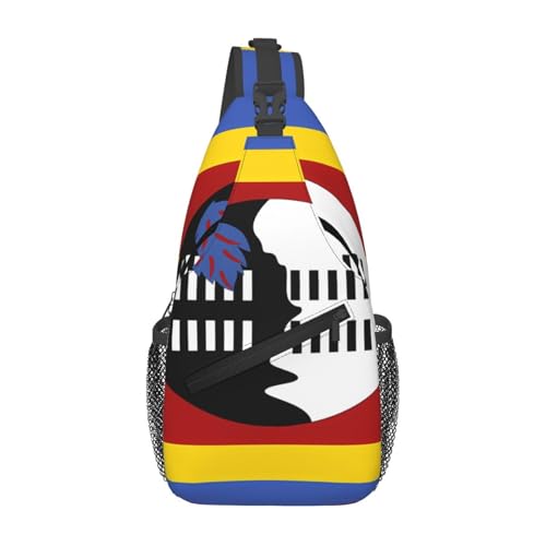 Lässige Umhängetasche mit Swasiland-Flagge, langlebig, großes Fassungsvermögen, leicht und atmungsaktiv, geeignet für verschiedene Veranstaltungsorte im Freien von BOAIHH