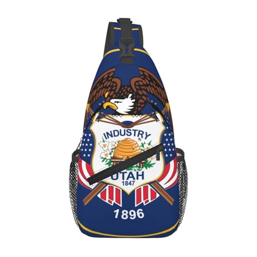 Lässige Umhängetasche mit Utah-Flagge, langlebig, großes Fassungsvermögen, leicht und atmungsaktiv, geeignet für verschiedene Veranstaltungsorte im Freien von BOAIHH