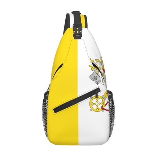 Lässige Umhängetasche mit Vatikan-Flagge, langlebig, großes Fassungsvermögen, leicht und atmungsaktiv, geeignet für verschiedene Veranstaltungsorte im Freien von BOAIHH