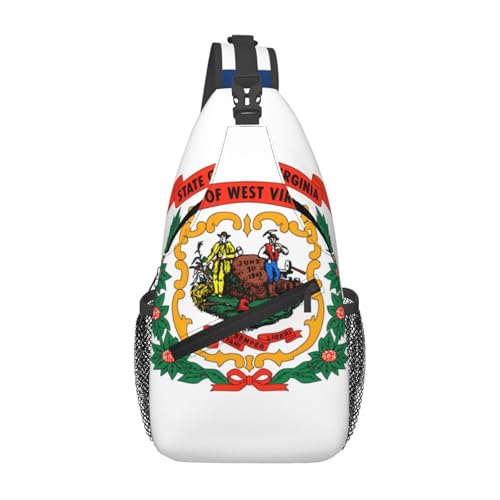 Lässige Umhängetasche mit West Virginia-Flagge, langlebig, großes Fassungsvermögen, leicht und atmungsaktiv, geeignet für verschiedene Veranstaltungsorte im Freien von BOAIHH