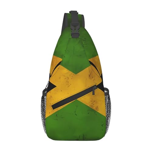 Lässige Umhängetasche mit alter jamaikanischer Flagge, langlebig, großes Fassungsvermögen, leicht und atmungsaktiv, geeignet für verschiedene Veranstaltungsorte im Freien von BOAIHH