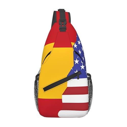 Lässige Umhängetasche mit amerikanischer Spanien-Flagge, langlebig, großes Fassungsvermögen, leicht und atmungsaktiv, geeignet für verschiedene Veranstaltungsorte im Freien von BOAIHH