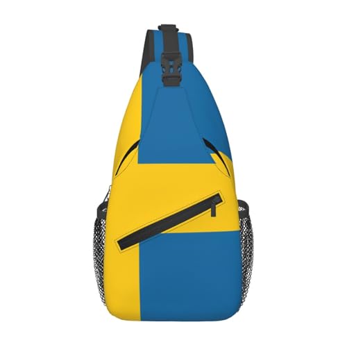 Lässige Umhängetasche mit schwedischer Flagge, langlebig, großes Fassungsvermögen, leicht und atmungsaktiv, geeignet für verschiedene Veranstaltungsorte im Freien von BOAIHH