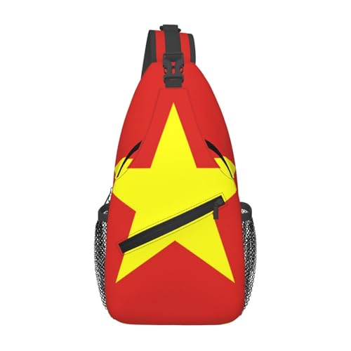 Lässige Umhängetasche mit vietnamesischer Flagge, langlebig, großes Fassungsvermögen, leicht und atmungsaktiv, geeignet für verschiedene Veranstaltungsorte im Freien von BOAIHH