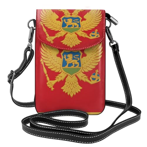 Leichte Schultertasche mit montenegrinischer Flagge, mehrere Taschen, mit Magnetverschluss, geeignet für Reisen und den täglichen Gebrauch von BOAIHH