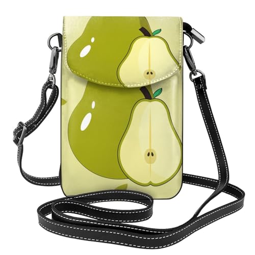 Leichte Umhängetasche mit Cartoon-Birnenmotiv, mit mehreren Taschen, mit Magnetverschluss, geeignet für Reisen und den täglichen Gebrauch von BOAIHH