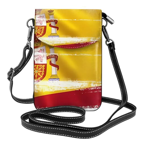 Leichte Umhängetasche mit Spanien-Flagge, mehrere Taschen, mit Magnetverschluss, geeignet für Reisen und den täglichen Gebrauch von BOAIHH