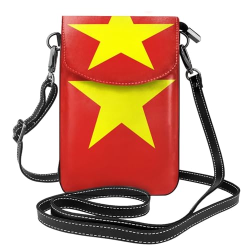 Leichte Umhängetasche mit vietnamesischer Flagge, mehrere Taschen, mit Magnetverschluss, geeignet für Reisen und den täglichen Gebrauch von BOAIHH
