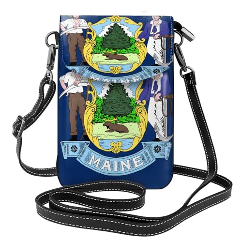 Maine State Flag Multi Pocket Lightweight Shoulder Bag with Magnetic Closure Suitable for Travel and Daily Use von BOAIHH