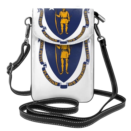Massachusetts State Flag Multi Pocket Lightweight Shoulder Bag with Magnetic Closure Suitable for Travel and Daily Use von BOAIHH