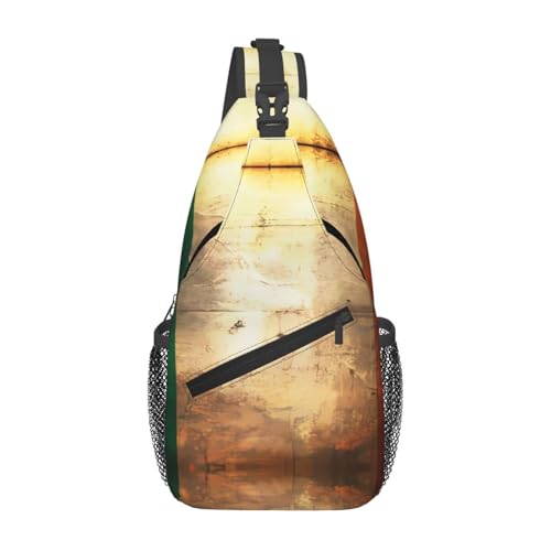 Retro-Umhängetasche mit irischer Flagge, langlebig, großes Fassungsvermögen, leicht und atmungsaktiv, geeignet für verschiedene Veranstaltungsorte im Freien von BOAIHH