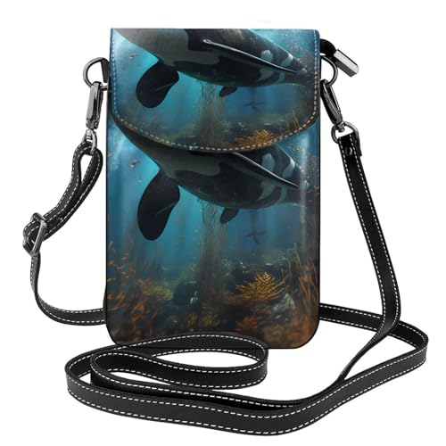 Riesige Killerwale Multi Pocket Leichte Umhängetasche mit Magnetverschluss, geeignet für Reisen und den täglichen Gebrauch von BOAIHH