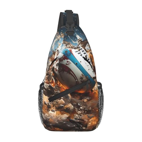 Rugby on Fire Lässige Umhängetasche, langlebig, großes Fassungsvermögen, leicht und atmungsaktiv, geeignet für verschiedene Veranstaltungsorte im Freien von BOAIHH