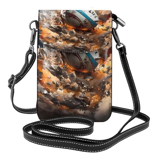 Rugby on Fire Umhängetasche mit mehreren Taschen, leicht, mit Magnetverschluss, geeignet für Reisen und den täglichen Gebrauch von BOAIHH