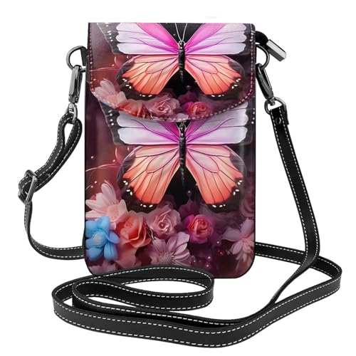 Schmetterlinge und Blumen Multi Pocket Leichte Umhängetasche mit Magnetverschluss Geeignet für Reisen und den täglichen Gebrauch von BOAIHH