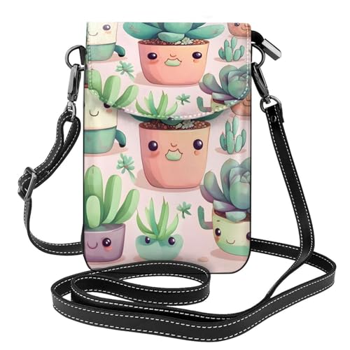 Schöne Sukkulenten-Schultertasche mit mehreren Taschen, leicht, mit Magnetverschluss, geeignet für Reisen und den täglichen Gebrauch von BOAIHH