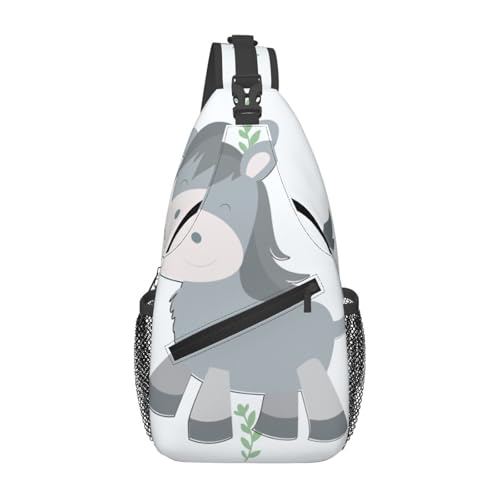 Smiling Donkey Casual Crossbody Bag Durable Large Capacity Lightweight and Breathable Suitable for Various Outdoor Venues von BOAIHH