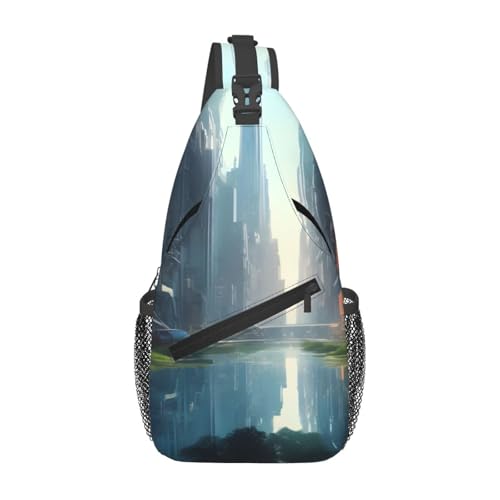 The City on the Water Lässige Umhängetasche, langlebig, großes Fassungsvermögen, leicht und atmungsaktiv, geeignet für verschiedene Veranstaltungsorte im Freien von BOAIHH