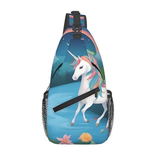 Umhängetasche mit Einhörnern, langlebig, großes Fassungsvermögen, leicht und atmungsaktiv, geeignet für verschiedene Veranstaltungsorte im Freien von BOAIHH