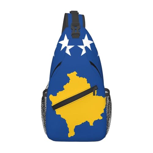 Umhängetasche mit Flagge des Kosovo, langlebig, großes Fassungsvermögen, leicht und atmungsaktiv, geeignet für verschiedene Veranstaltungsorte im Freien von BOAIHH