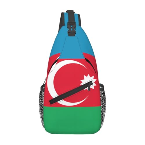 Umhängetasche mit Flagge von Aserbaidschan, langlebig, großes Fassungsvermögen, leicht und atmungsaktiv, geeignet für verschiedene Veranstaltungsorte im Freien von BOAIHH